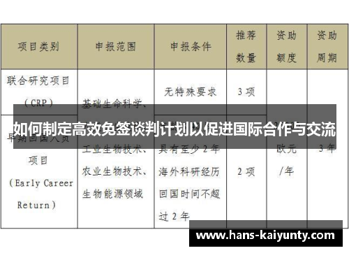 如何制定高效免签谈判计划以促进国际合作与交流