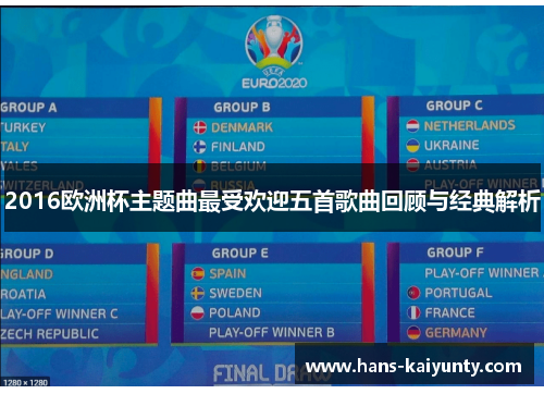 2016欧洲杯主题曲最受欢迎五首歌曲回顾与经典解析