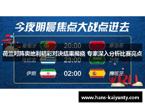 荷兰对阵奥地利精彩对决结果揭晓 专家深入分析比赛亮点
